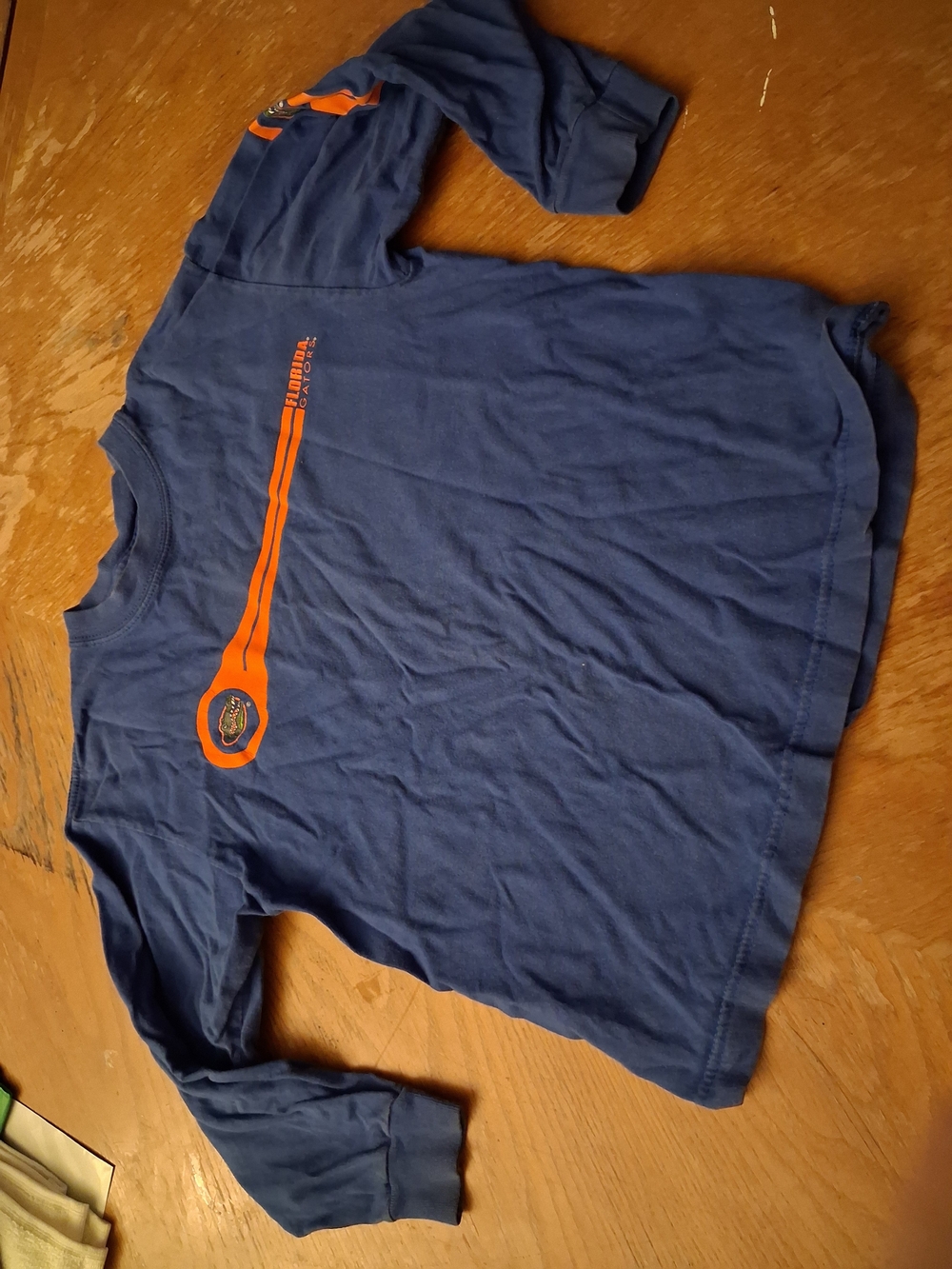 STARTER Navy Blue Long Sleeve Tee with Orange Accent